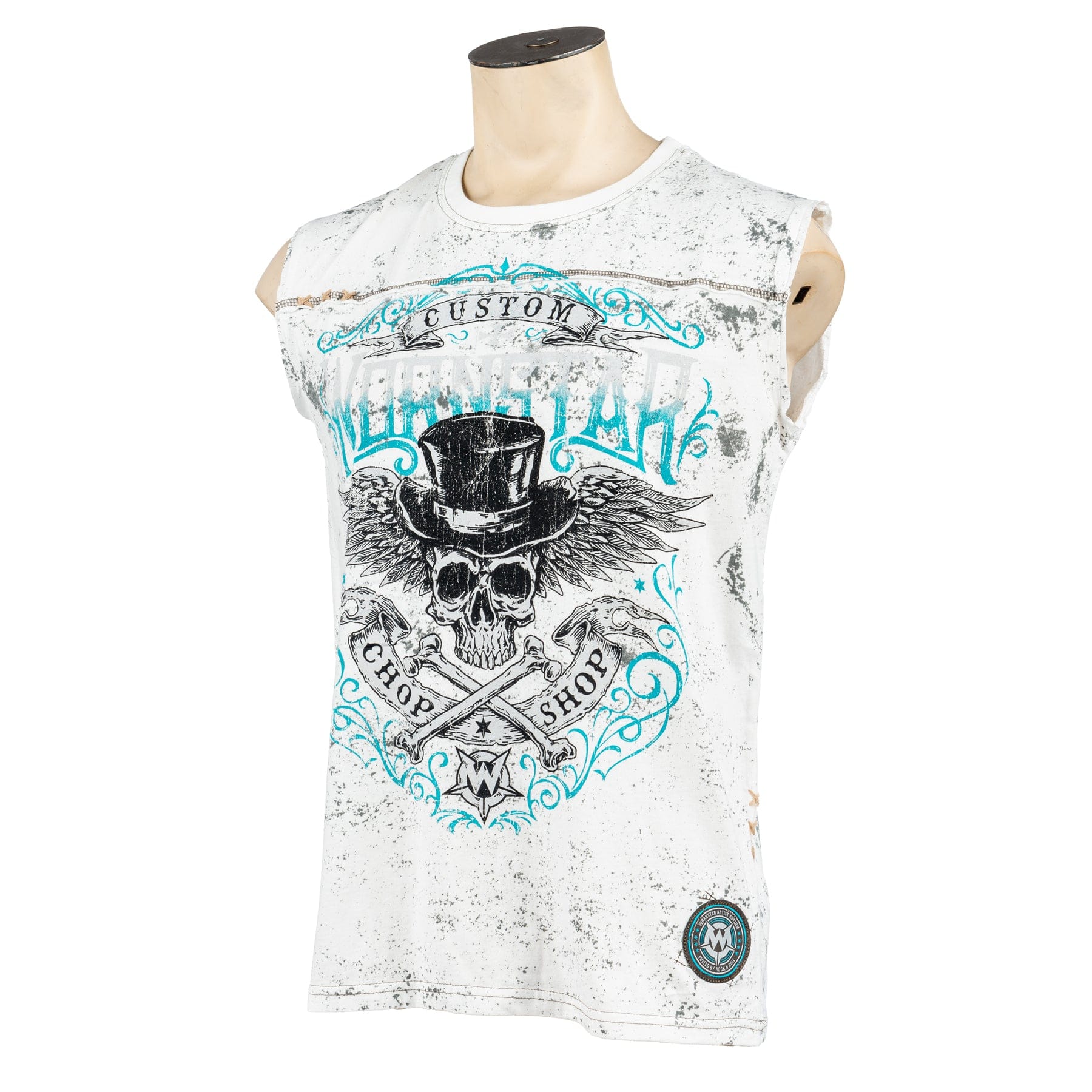 Custom Chop Shop T-Shirt Elegantly Wasted White Custom Tee - Sleeveless