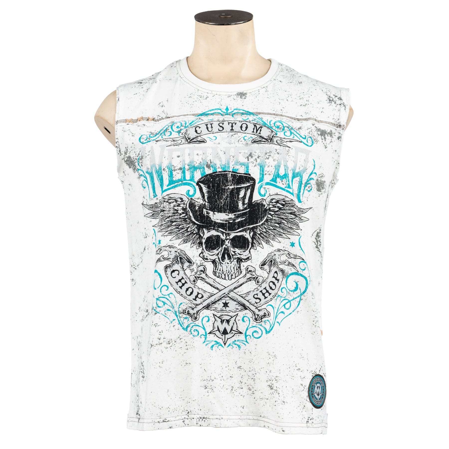 Custom Chop Shop T-Shirt Elegantly Wasted White Custom Tee - Sleeveless