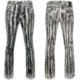 Custom Chop Shop Pants 32 Hellraiser Coated Jeans - Black/White Stripe - Sample