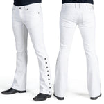 Custom Chop Shop Pants 32 Hellraiser Side Button Jeans - White - Sample