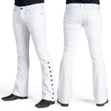 Custom Chop Shop Pants 32 Hellraiser Side Button Jeans - White - Sample