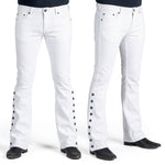 Custom Chop Shop Pants 32 Hellraiser Side Button Jeans - White - Sample