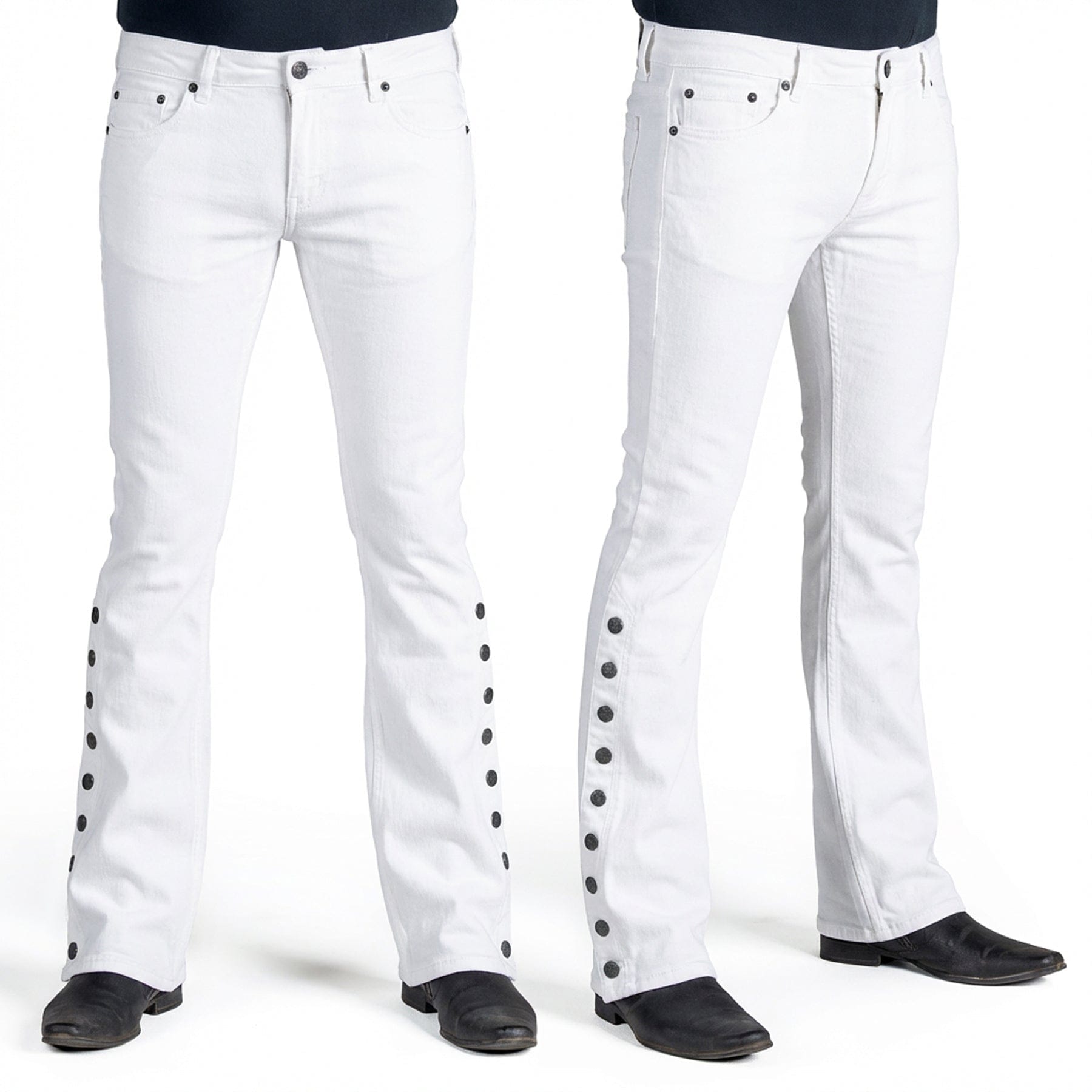 Custom Chop Shop Pants 32 Hellraiser Side Button Jeans - White - Sample