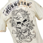 Custom Chop Shop Button Down M Ivory Python Shirt - Short Sleeve