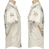 Custom Chop Shop Button Down M Ivory Python Shirt - Short Sleeve