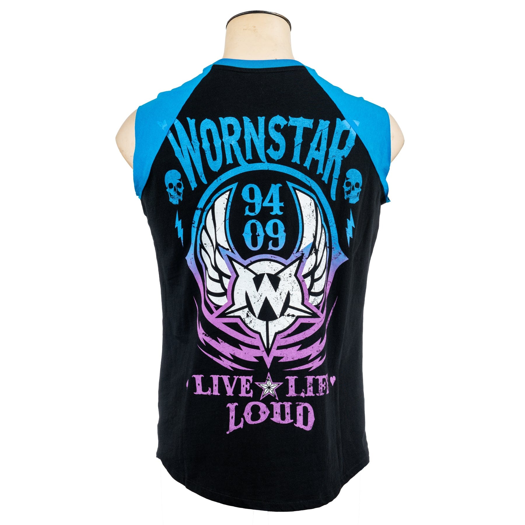 Custom Chop Shop T-Shirt Live Life Loud Blue Custom Tee - Sleeveless