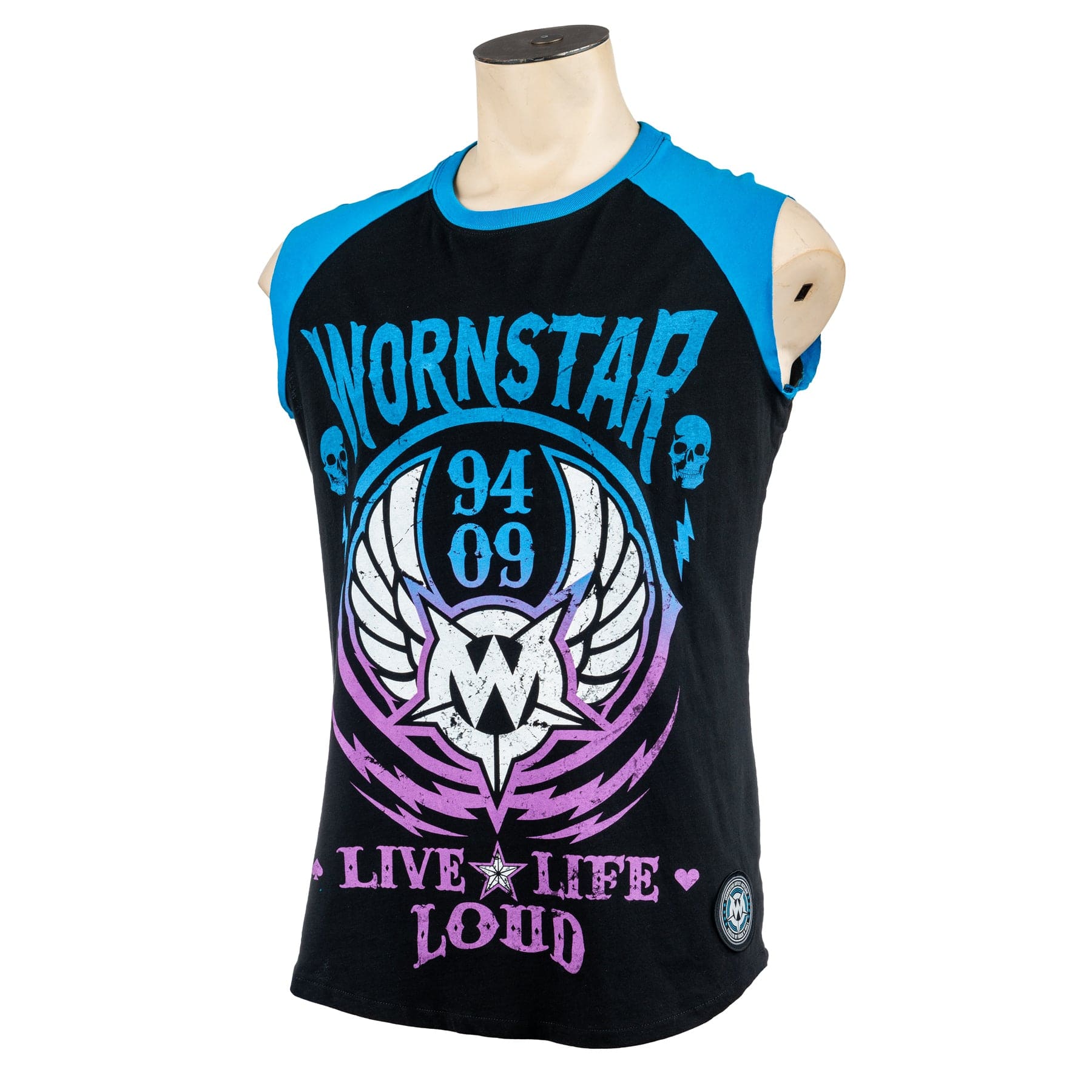 Custom Chop Shop T-Shirt Live Life Loud Blue Custom Tee - Sleeveless