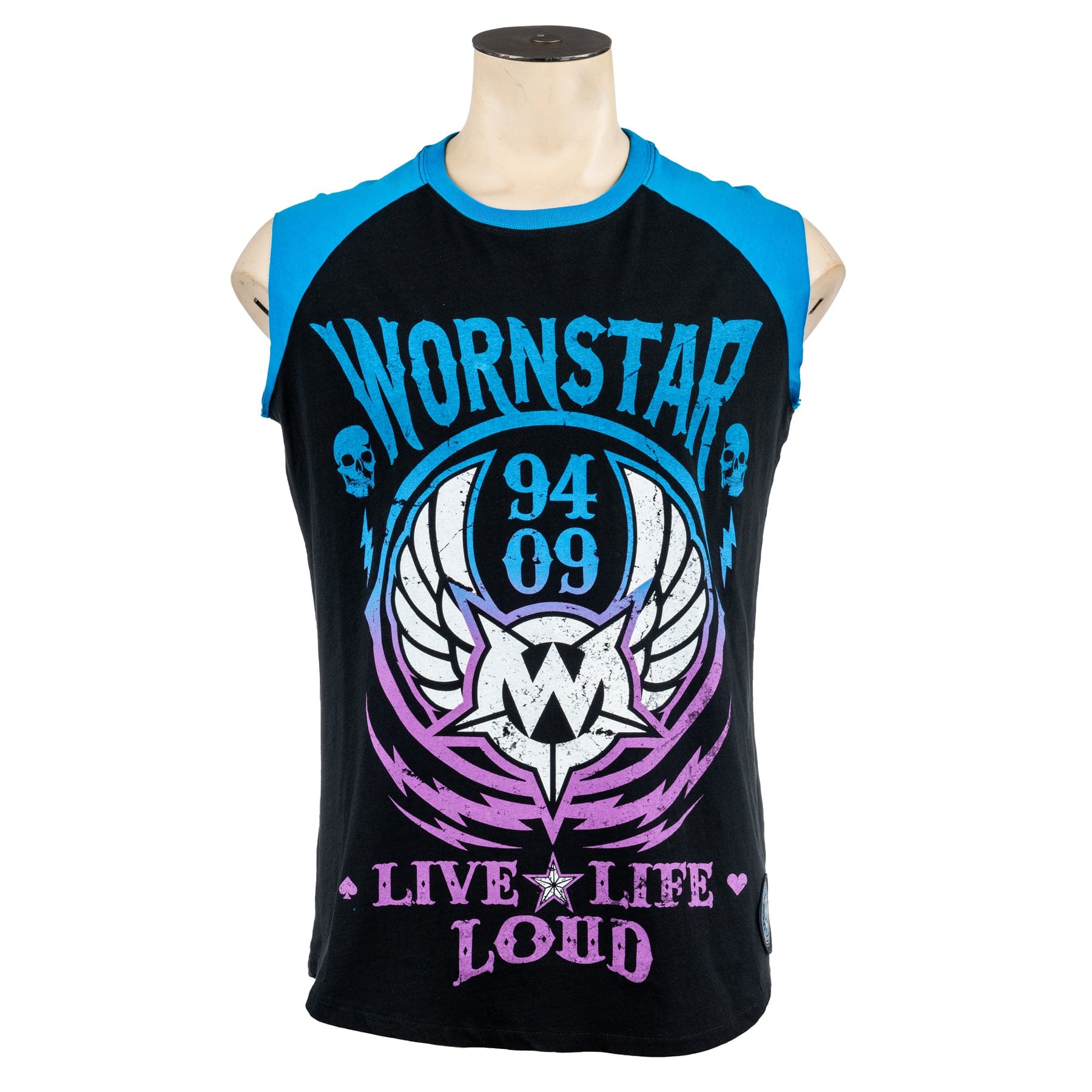 Custom Chop Shop T-Shirt Live Life Loud Blue Custom Tee - Sleeveless