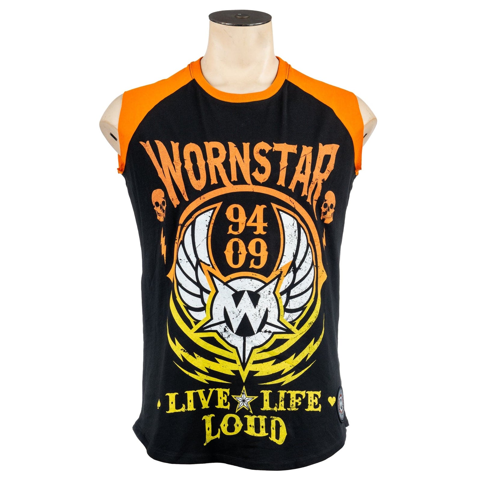 Custom Chop Shop T-Shirt Live Life Loud Orange Custom Tee - Sleeveless