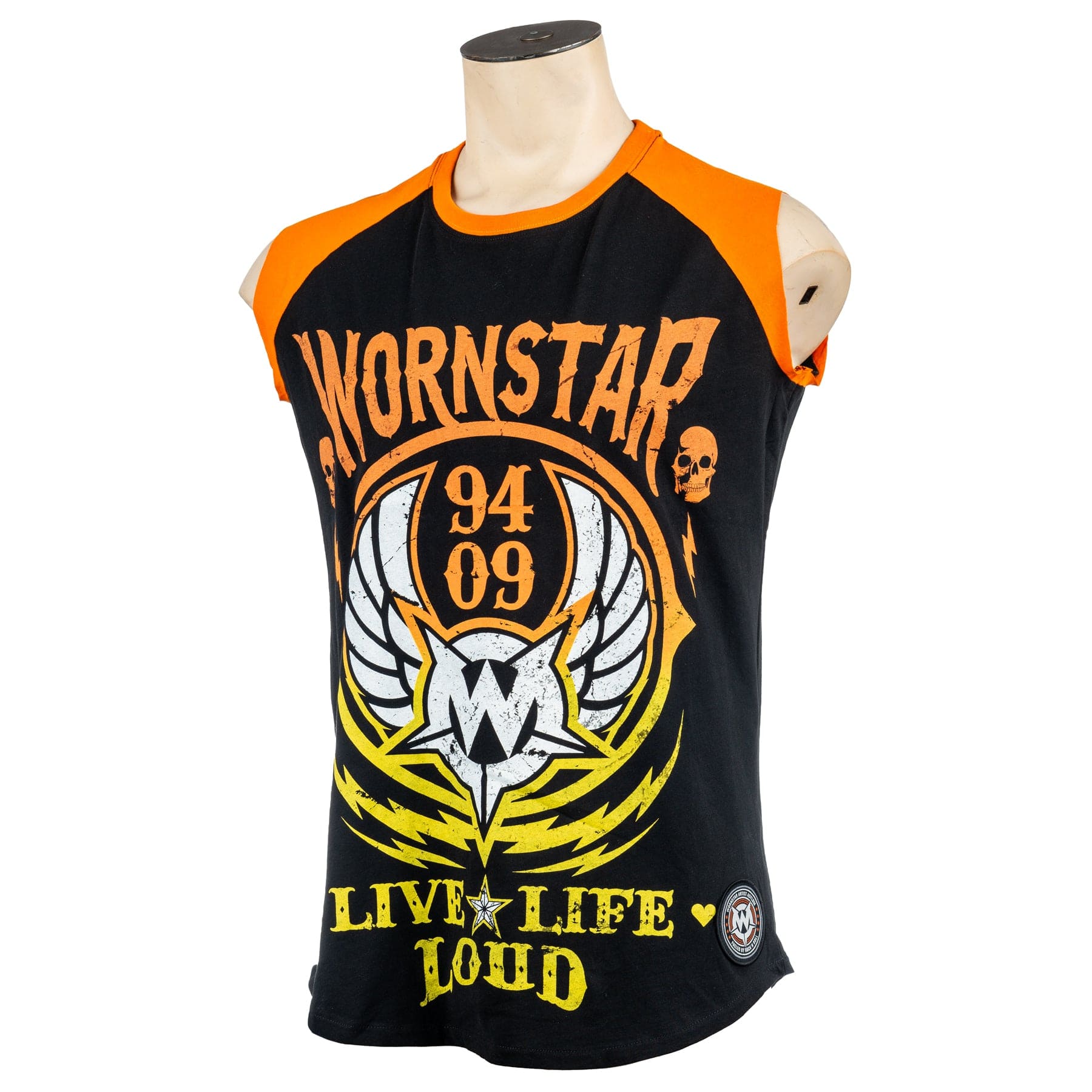 Custom Chop Shop T-Shirt Live Life Loud Orange Custom Tee - Sleeveless