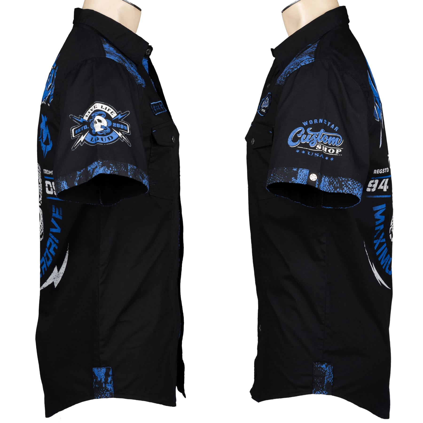 Custom Chop Shop Button Down M Maximum Overdrive Shirt - Short Sleeve