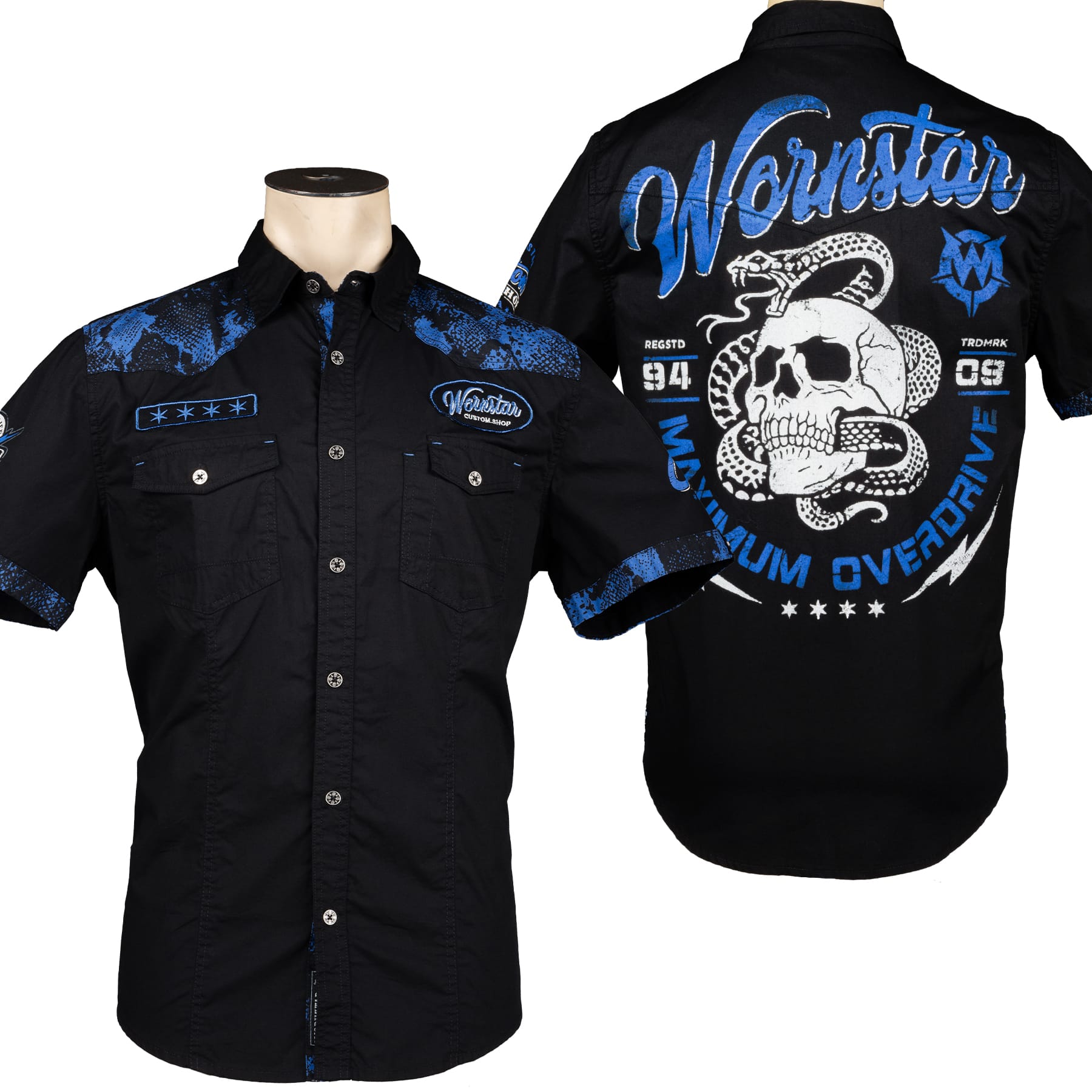 Custom Chop Shop Button Down M Maximum Overdrive Shirt - Short Sleeve