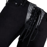 Custom Chop Shop Pants Side Button Jeans - Lace Up Fly - Ready to Ship - Size 32x34