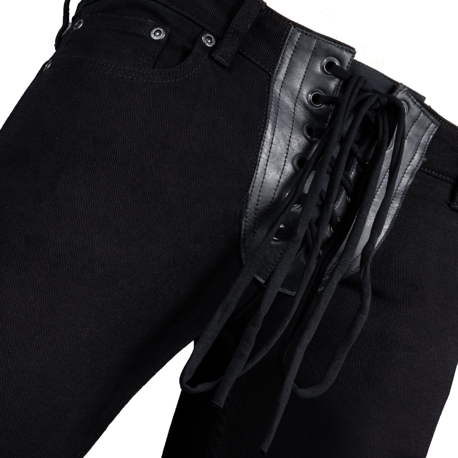 Custom Chop Shop Pants Side Button Jeans - Lace Up Fly - Ready to Ship - Size 32x34
