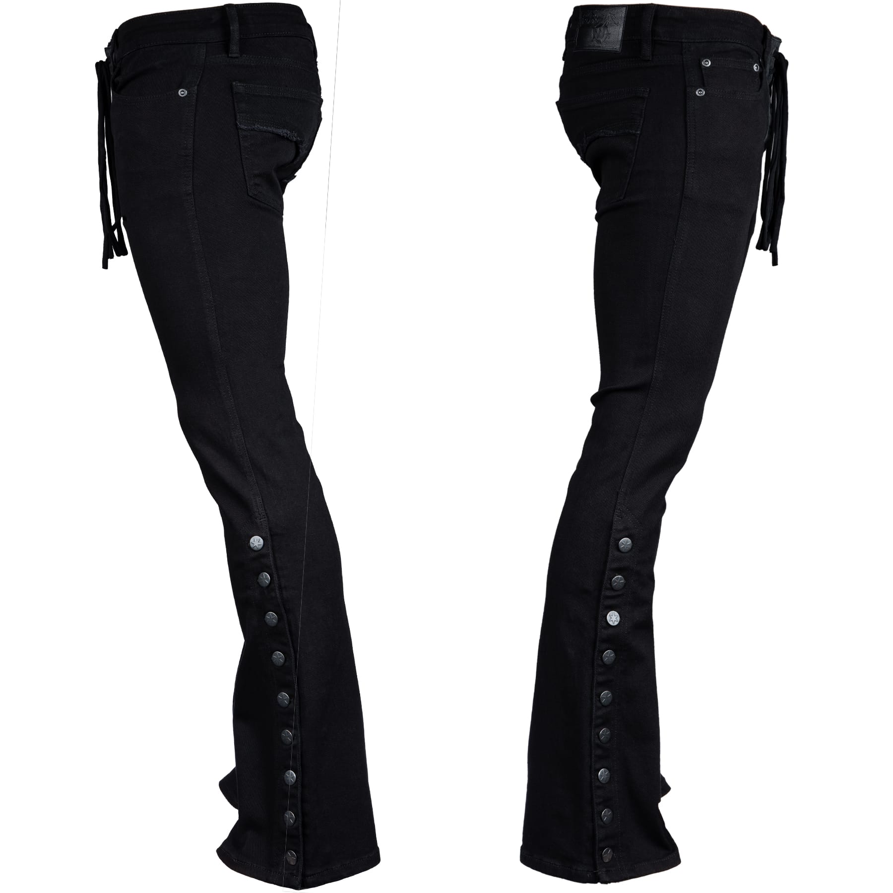 Custom Chop Shop Pants Side Button Jeans - Lace Up Fly - Ready to Ship - Size 32x34