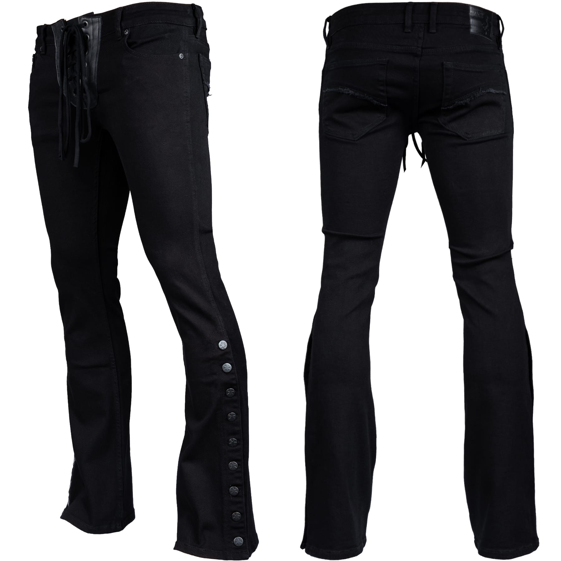 Custom Chop Shop Pants Side Button Jeans - Lace Up Fly - Ready to Ship - Size 32x34
