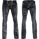Custom Chop Shop Pants Smoke Washed Jeans - Lace Up Fly - Ready to Ship - Size 32x33