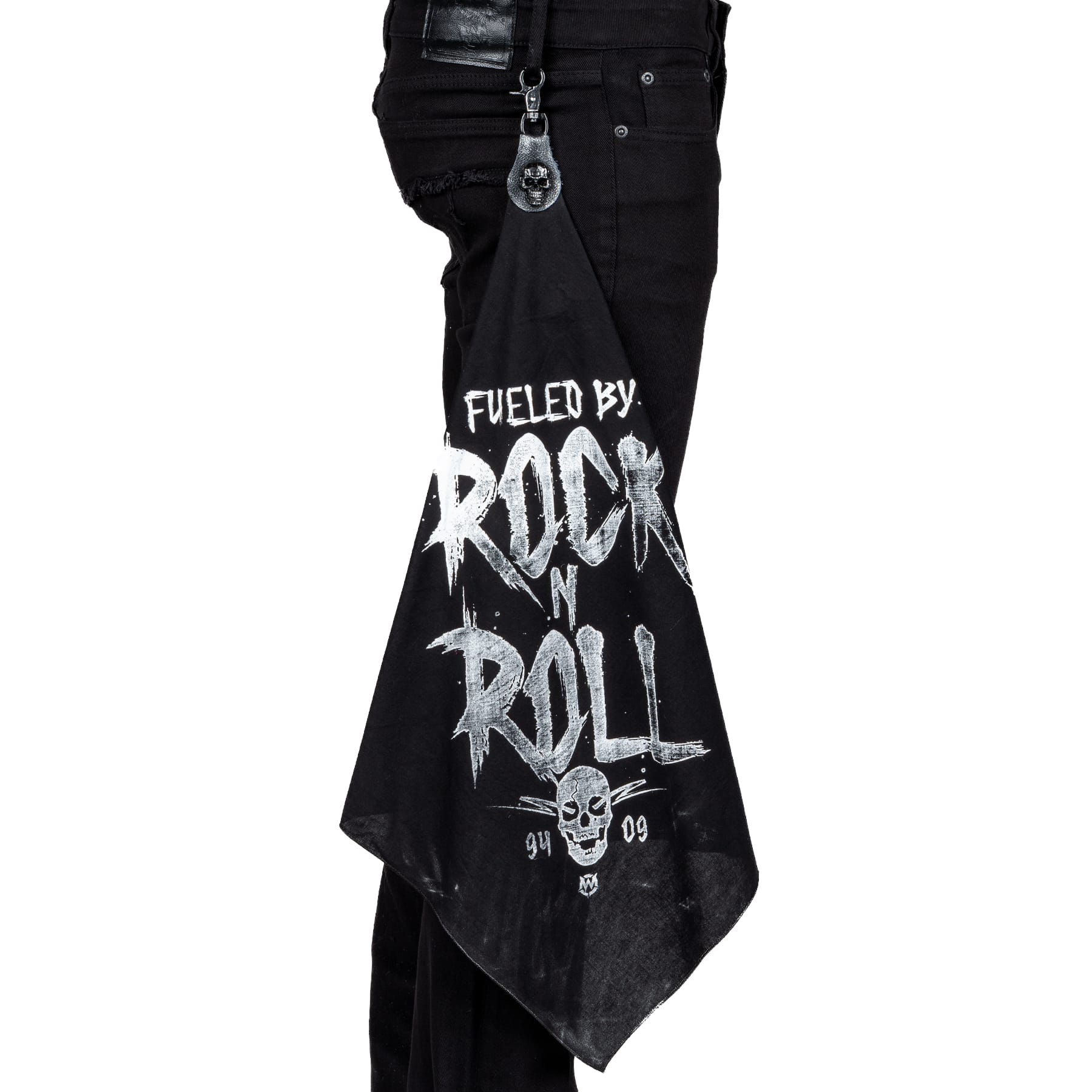Custom Chop Shop Accessory Wornstar Custom Belt Flair - Fueled by Rock n Roll - Black and White - Ready to Ship