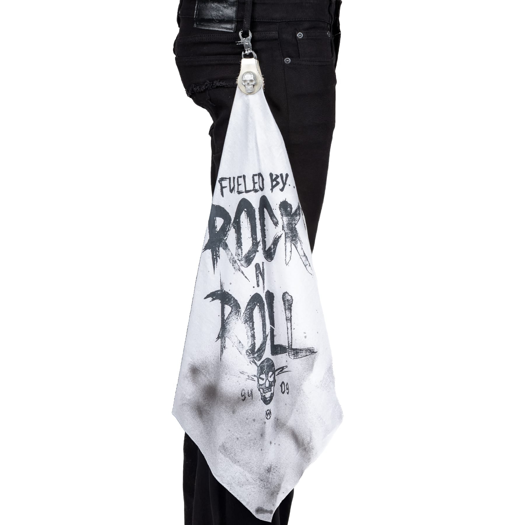 Custom Chop Shop Accessory Wornstar Custom Belt Flair - Fueled by Rock n Roll - Dirty White - Ready to Ship