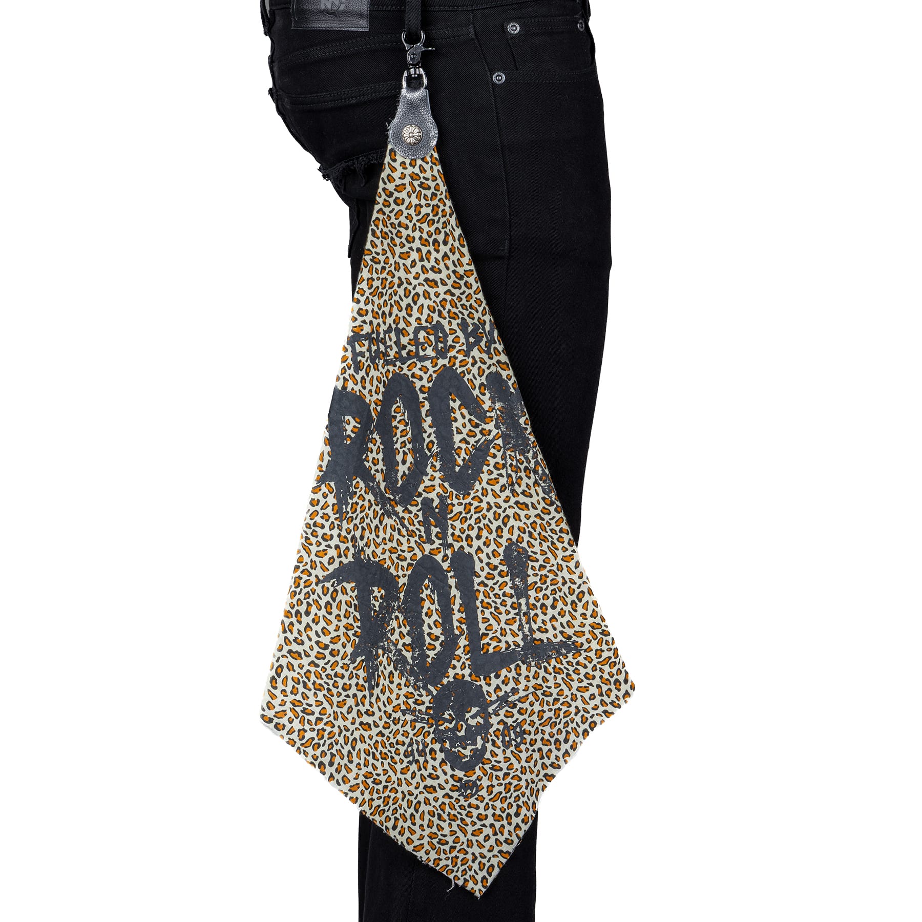Custom Chop Shop Accessory Wornstar Custom Belt Flair - Fueled by Rock n Roll - Leopard - Brown - Ready to Ship