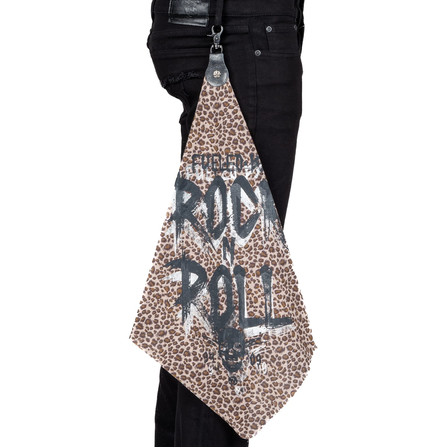 Custom Chop Shop Accessory Wornstar Custom Belt Flair - Fueled by Rock n Roll - Leopard - Ready to Ship