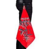 Custom Chop Shop Accessory Wornstar Custom Belt Flair - Fueled by Rock n Roll - Red and Black over White - Ready to Ship