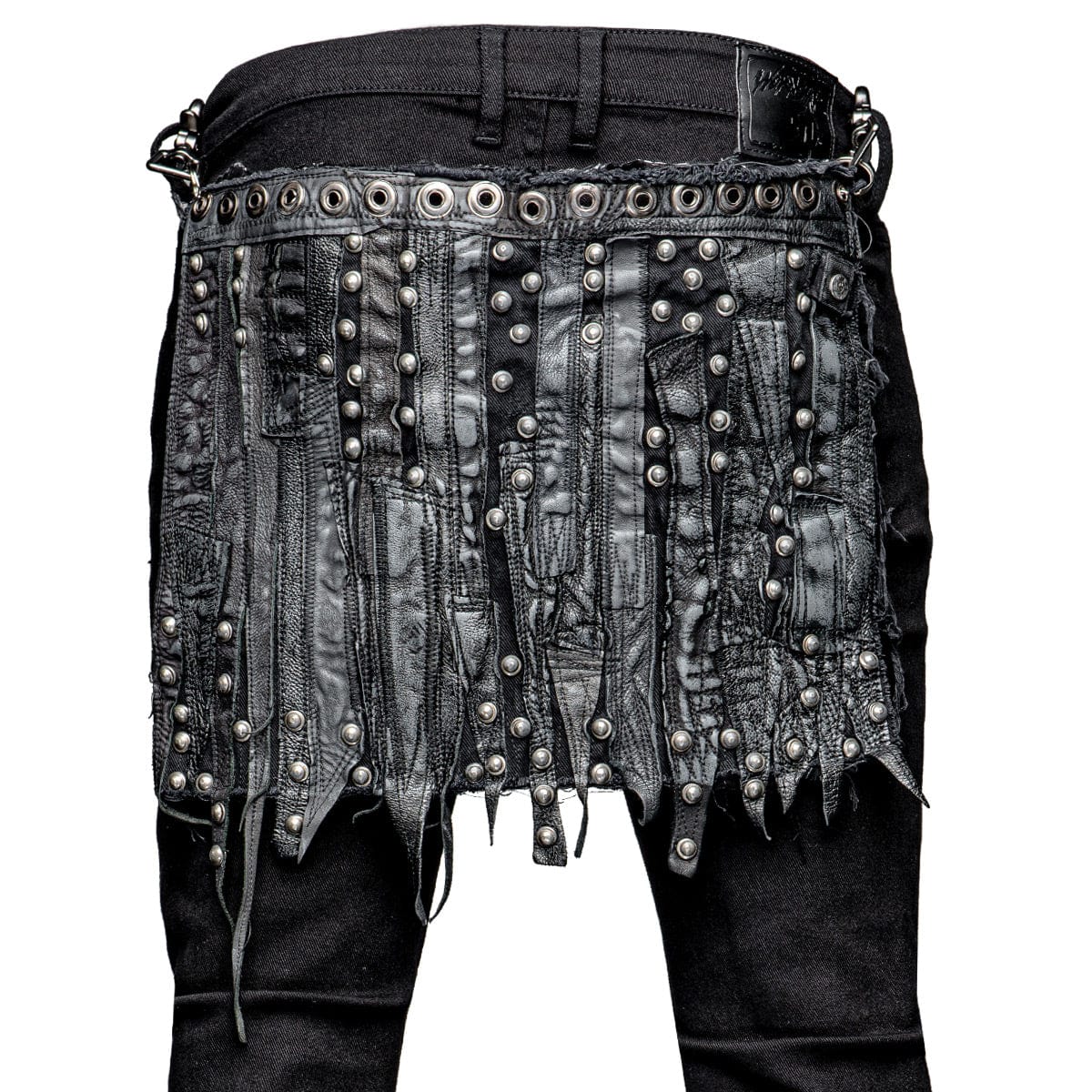 Wornstar Custom Belt Flair - Studs and Leather - Black Belt Accessory