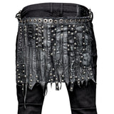 Wornstar Custom Belt Flair - Studs and Leather - Black Belt Accessory