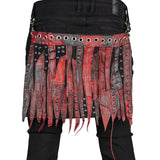 Wornstar Custom - Belt Flair - Studs and Leather - Red Belt Accessory