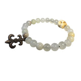 Custom Chop Shop Accessory Wornstar Custom Bracelet - Italian Onyx Beads with Fleur de Lis - Ready to Ship