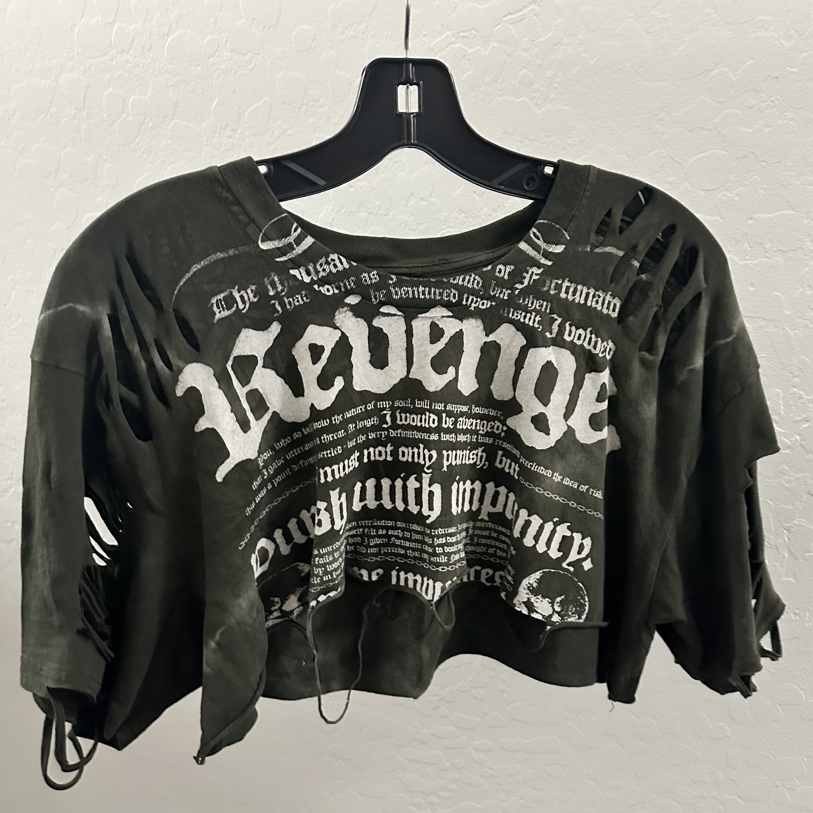 Custom Chop Shop T-Shirt Wornstar Custom Cut Tee - Ready to Ship - Cropped Casque Tee - One Size
