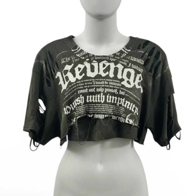 Custom Chop Shop T-Shirt Wornstar Custom Cut Tee - Ready to Ship - Cropped Casque Tee - One Size