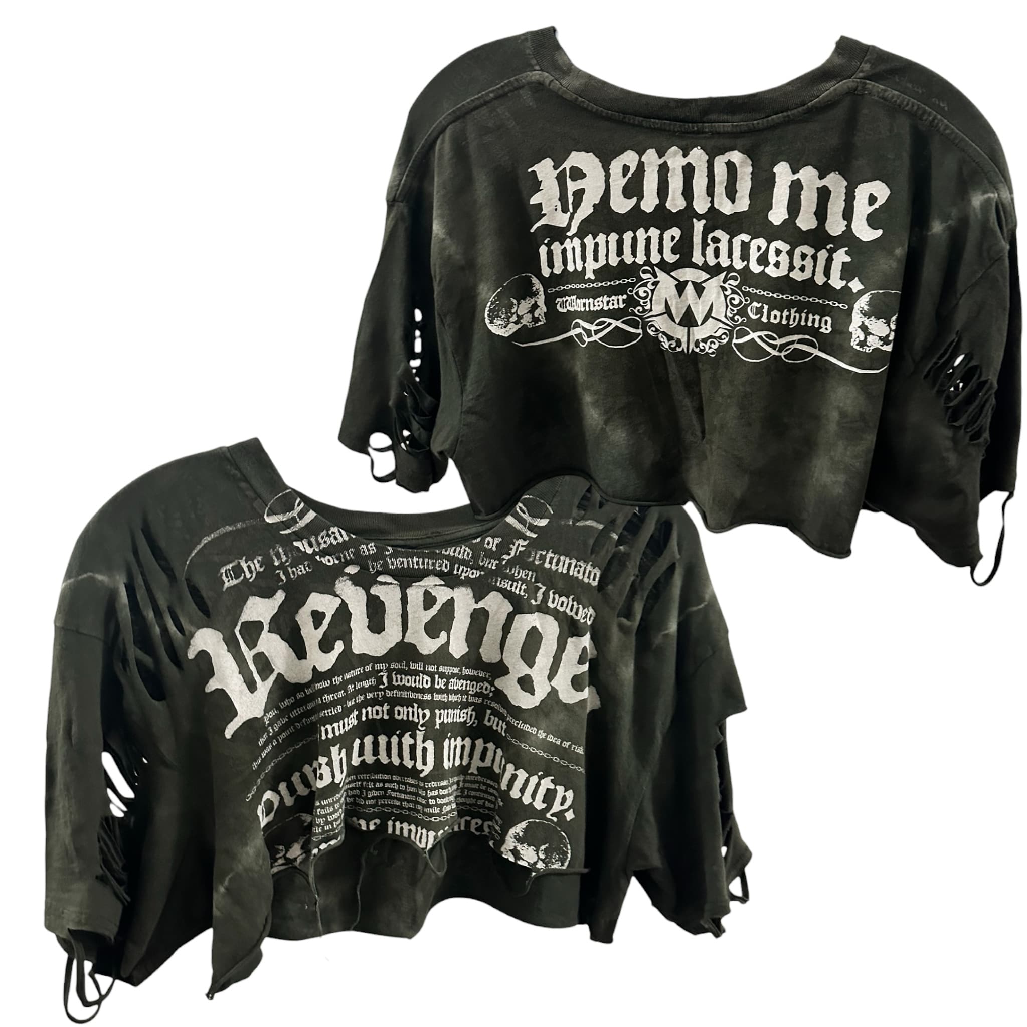 Custom Chop Shop T-Shirt Wornstar Custom Cut Tee - Ready to Ship - Cropped Casque Tee - One Size