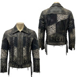 Custom Chop Shop Jacket Wornstar Custom Handmade Jacket - Black and White Zebra Patchwork