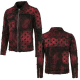 Custom Chop Shop Jacket Wornstar Custom Handmade Jacket - Crimson Dawn Skye Patchwork