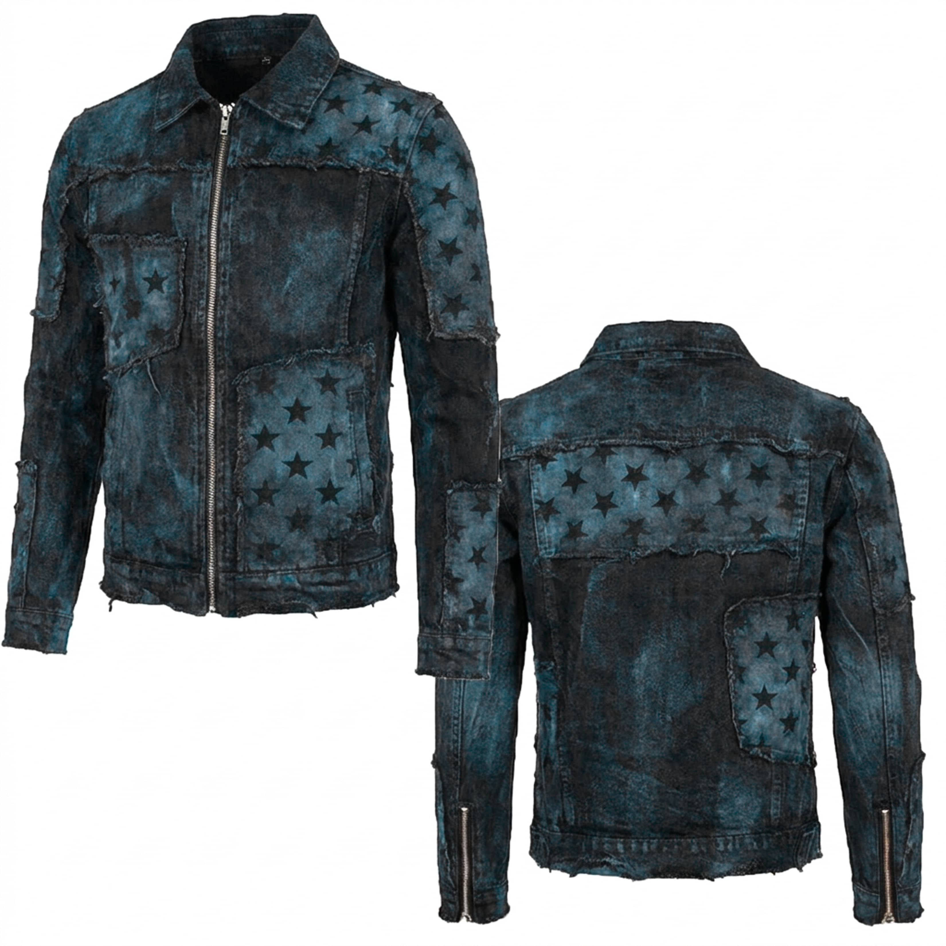 Custom Chop Shop Jacket Wornstar Custom Handmade Jacket - Dark Skye Patchwork