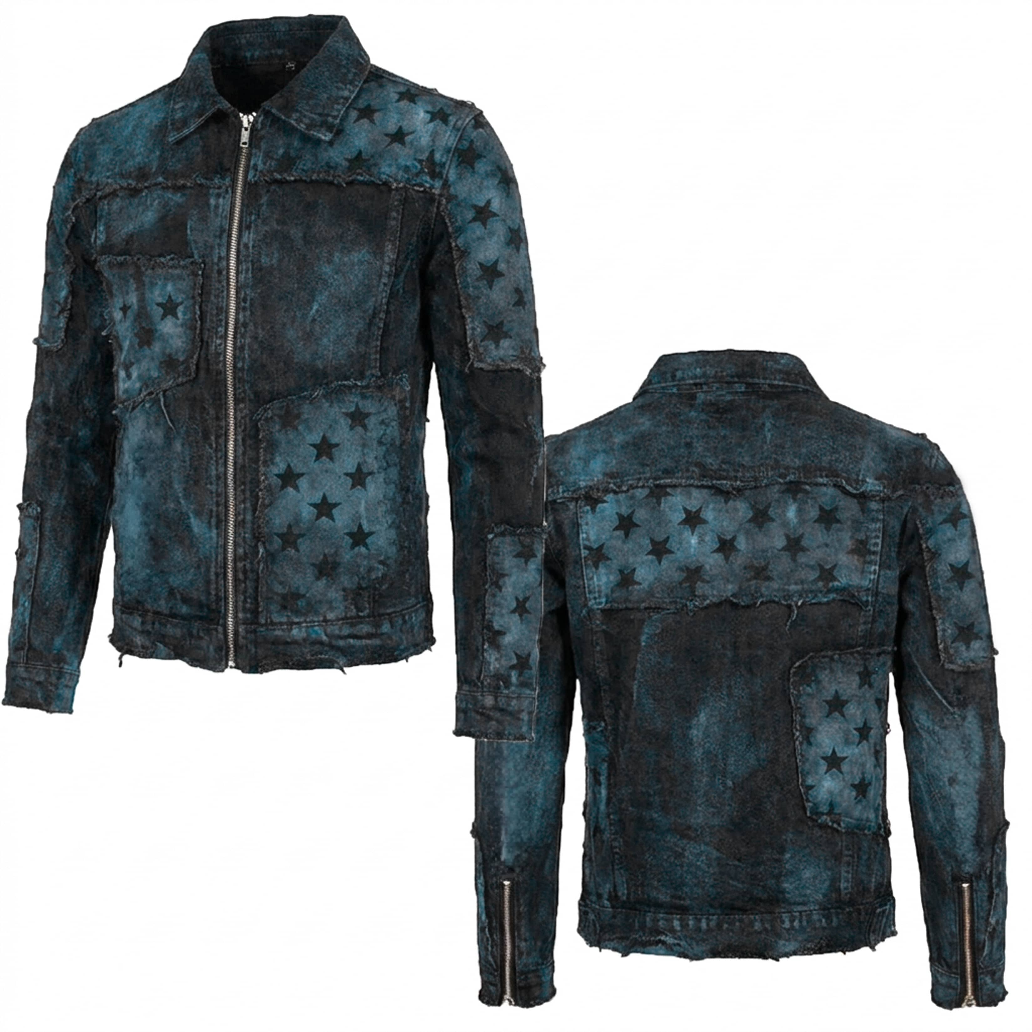 Custom Chop Shop Jacket Wornstar Custom Handmade Jacket - Dark Skye Patchwork