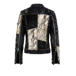 Custom Chop Shop Jacket Wornstar Custom Handmade Jacket - Ivory Python Patchwork