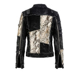 Custom Chop Shop Jacket Wornstar Custom Handmade Jacket - Ivory Python Patchwork