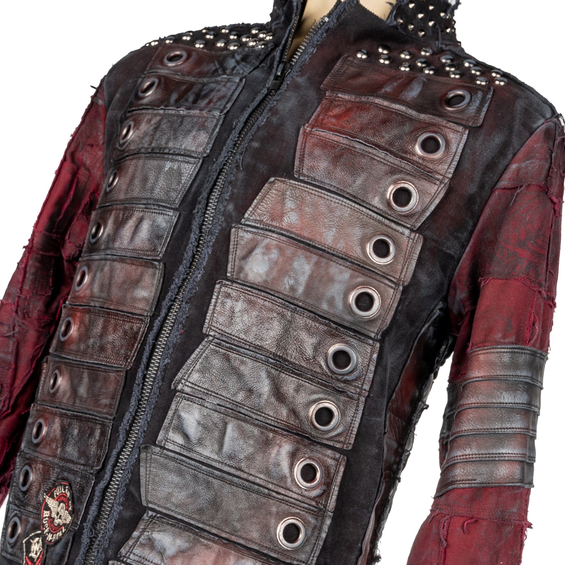 Custom Chop Shop Jacket Wornstar Custom Handmade Jacket - Live Life Loud Burgundy Red