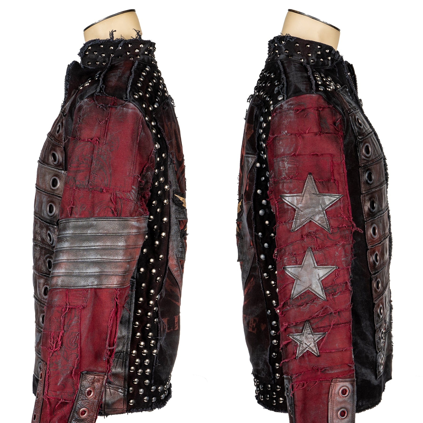 Custom Chop Shop Jacket Wornstar Custom Handmade Jacket - Live Life Loud Burgundy Red