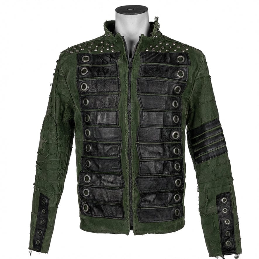 Custom Chop Shop Jacket Wornstar Custom Handmade Jacket - Live Life Loud Green