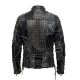 Custom Chop Shop Jacket Wornstar Custom Handmade Jacket - Studded Patchwork - Black Hole