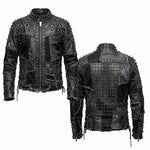 Custom Chop Shop Jacket Wornstar Custom Handmade Jacket - Studded Patchwork - Black Hole