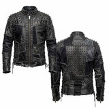 Custom Chop Shop Jacket Wornstar Custom Handmade Jacket - Studded Patchwork - Black Hole