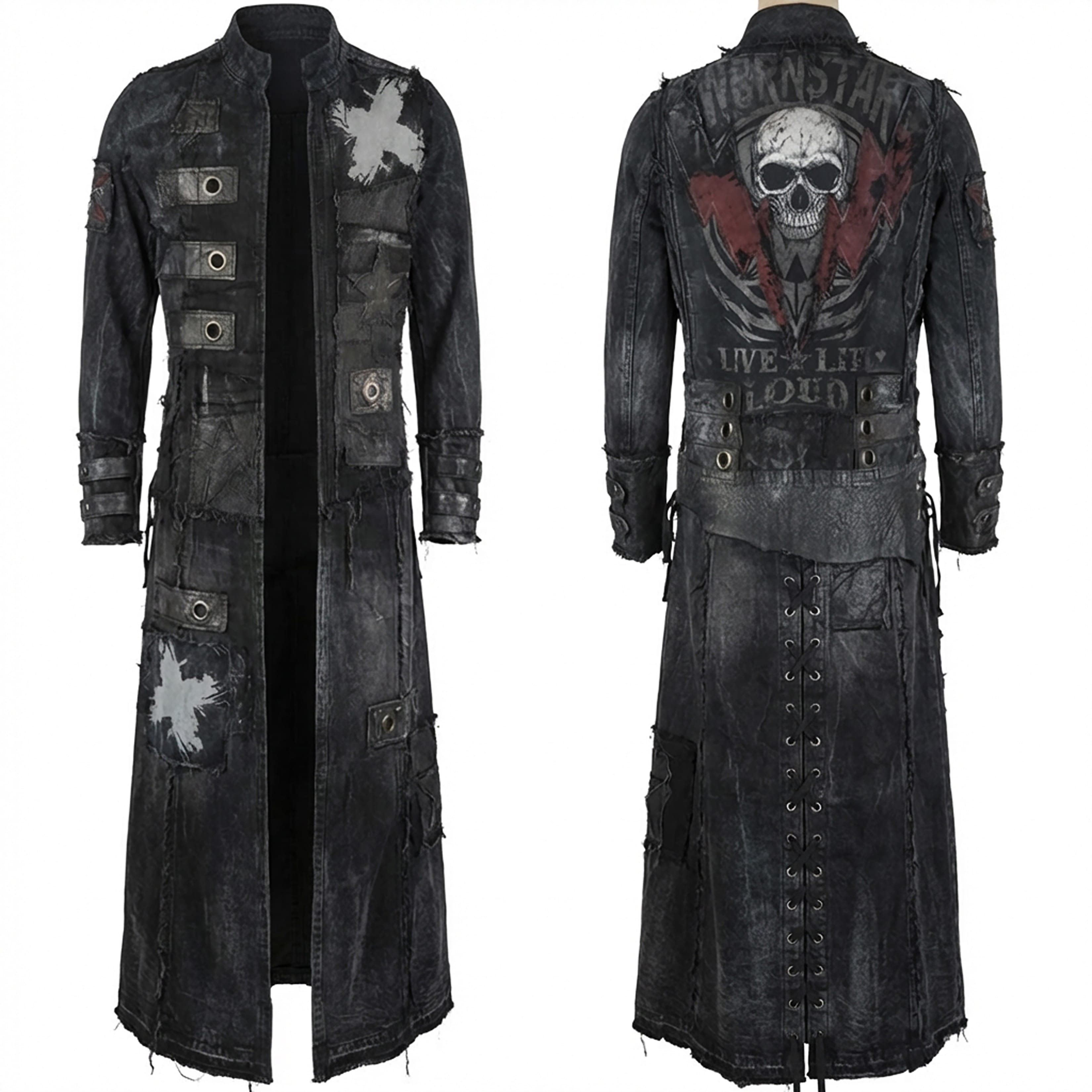 Custom Chop Shop Jacket Wornstar Custom Handmade Jacket - Thunder Trench