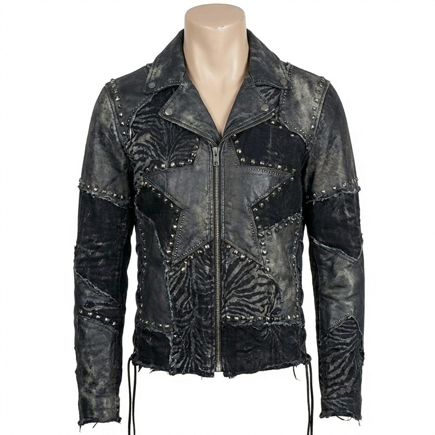 Custom Chop Shop Jacket Wornstar Custom Handmade Jacket - Zebra Handprinted