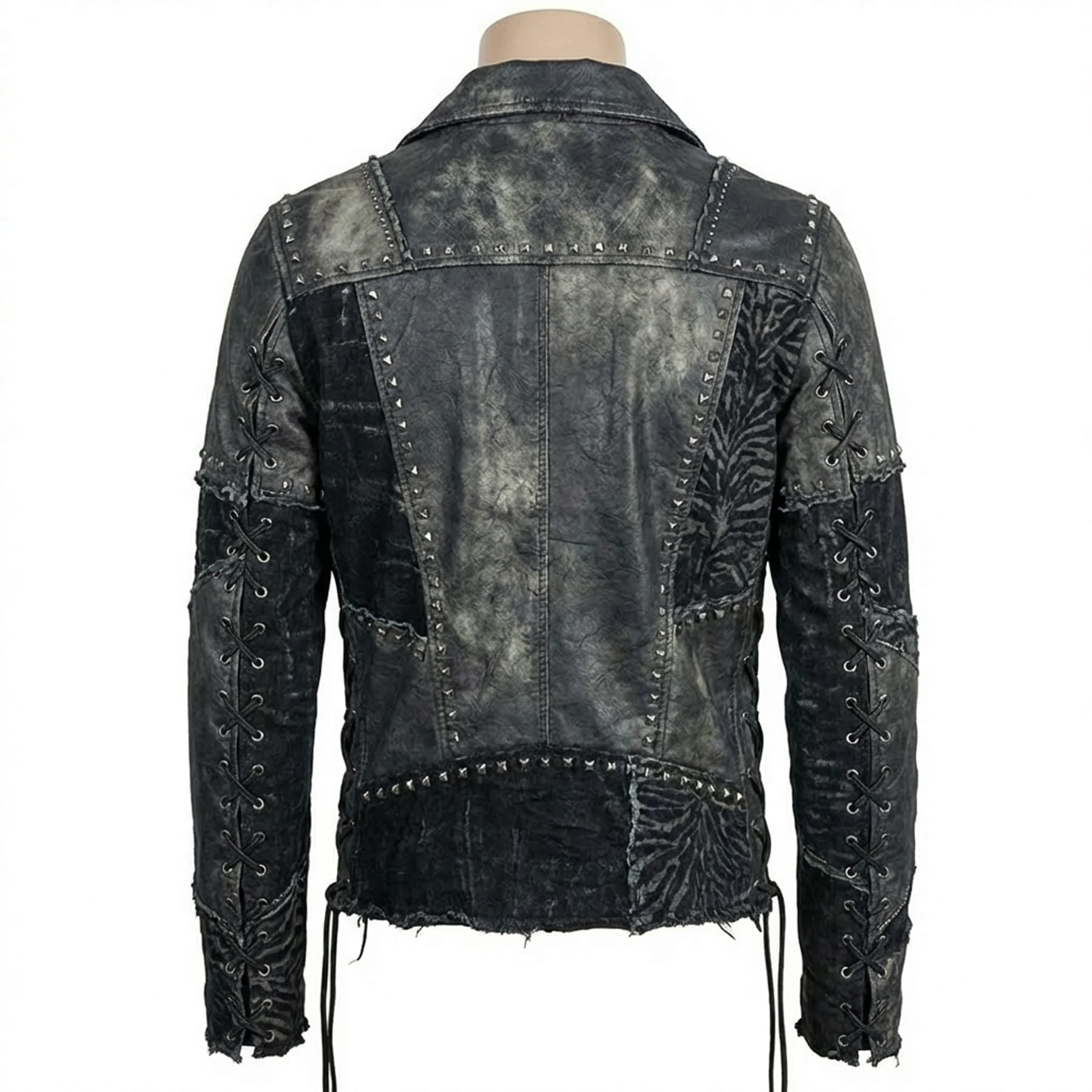 Custom Chop Shop Jacket Wornstar Custom Handmade Jacket - Zebra Handprinted