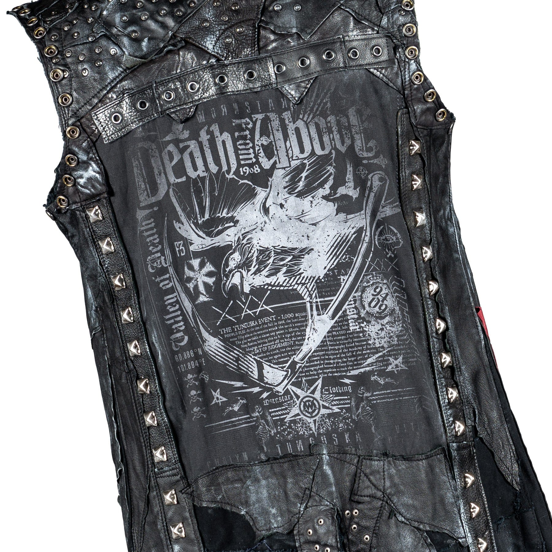 Custom Chop Shop Jacket Wornstar Custom Handmade Leather Long Sleeveless Trench Jacket - DFA