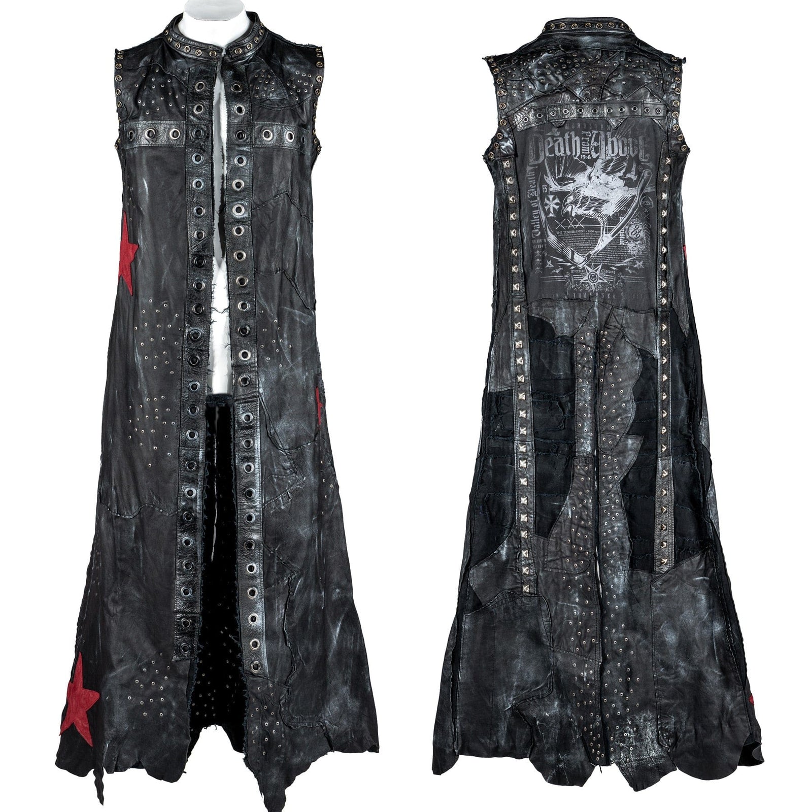 Custom Chop Shop Jacket Wornstar Custom Handmade Leather Long Sleeveless Trench Jacket - DFA